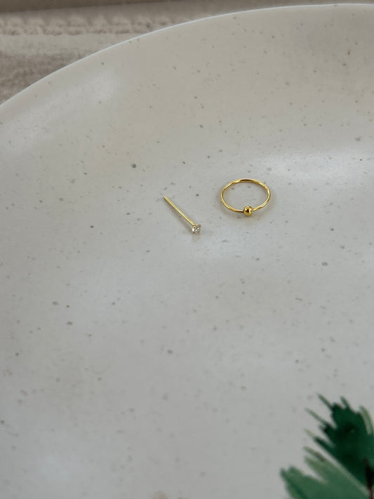 Gold Hoop + Sparkle Set