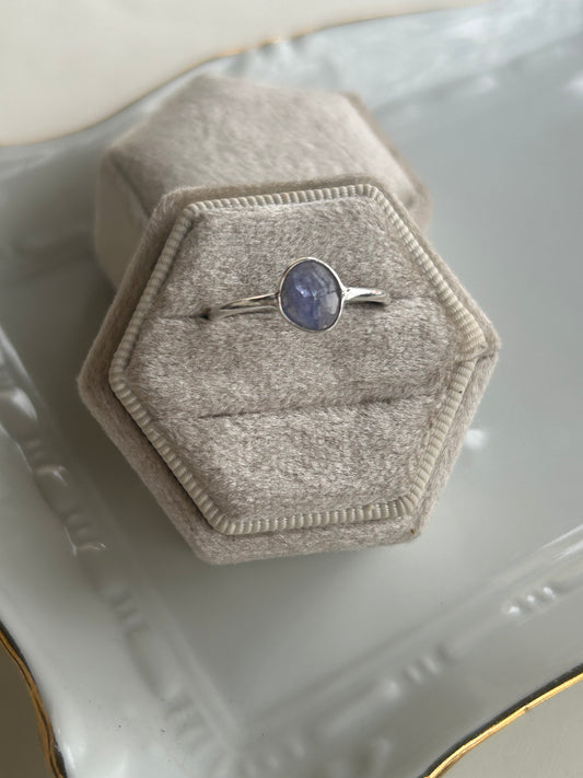 Tanzanite Bezel Sterling Silver Ring