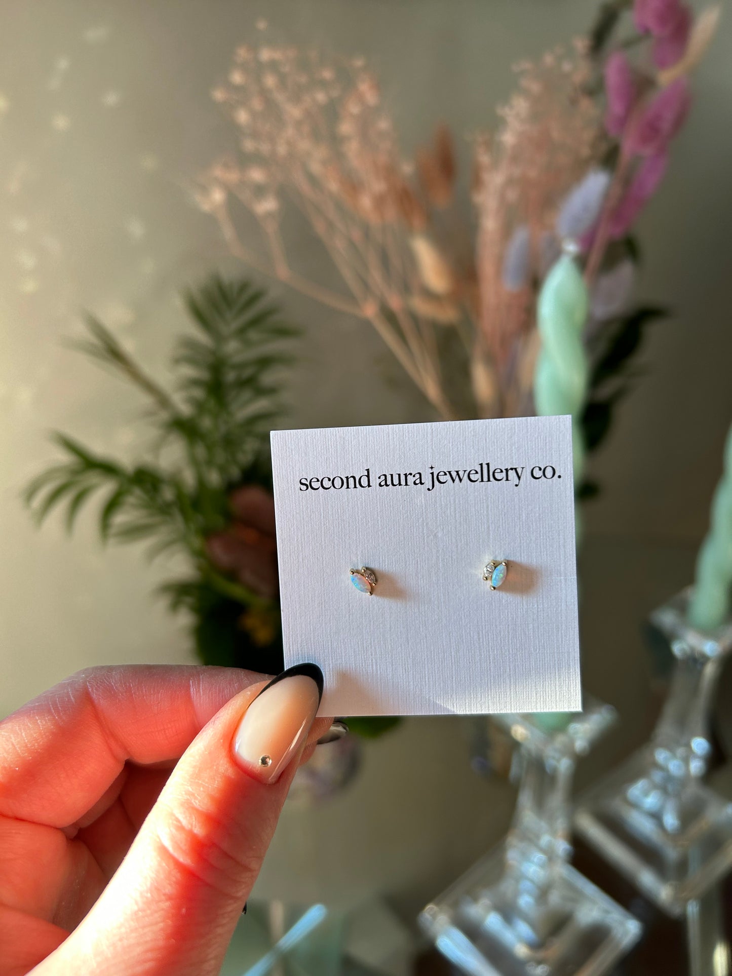 Double Marquise Opal Sparkle Studs