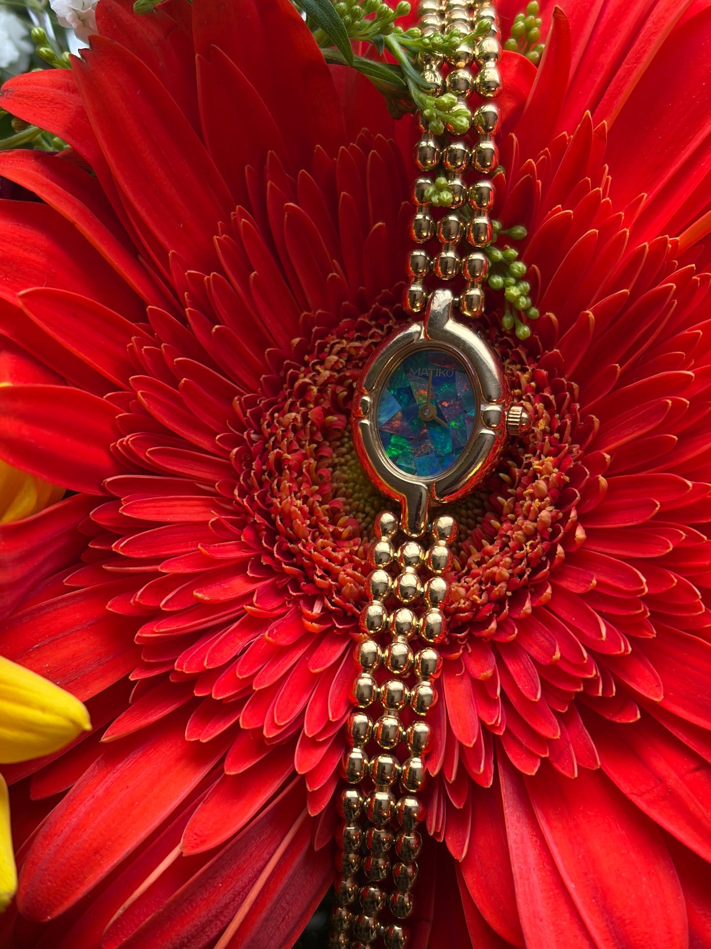 Vintage 1980's Matiko Opal Face Cocktail Watch