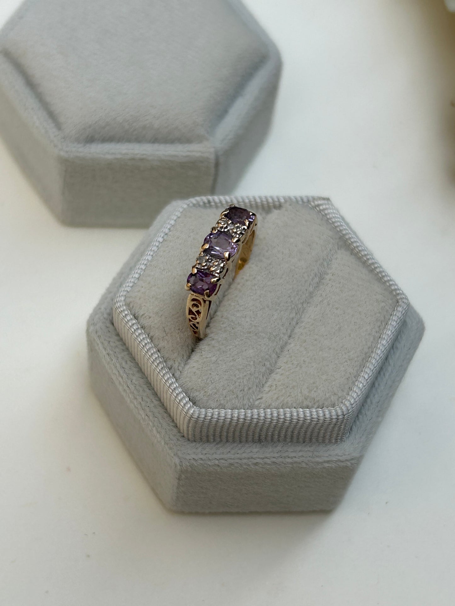 Lavender Amethyst and Diamond Ring