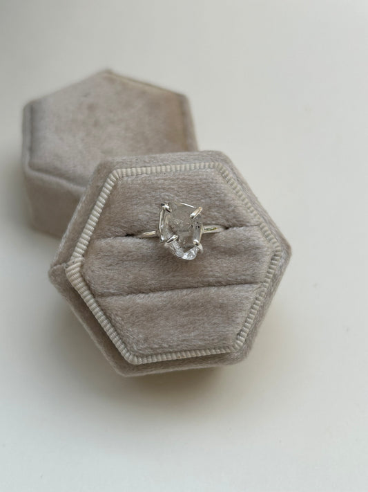 Raw Herkimer Quartz Ring