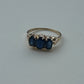 Vintage 10K Trinity Sapphire Ring