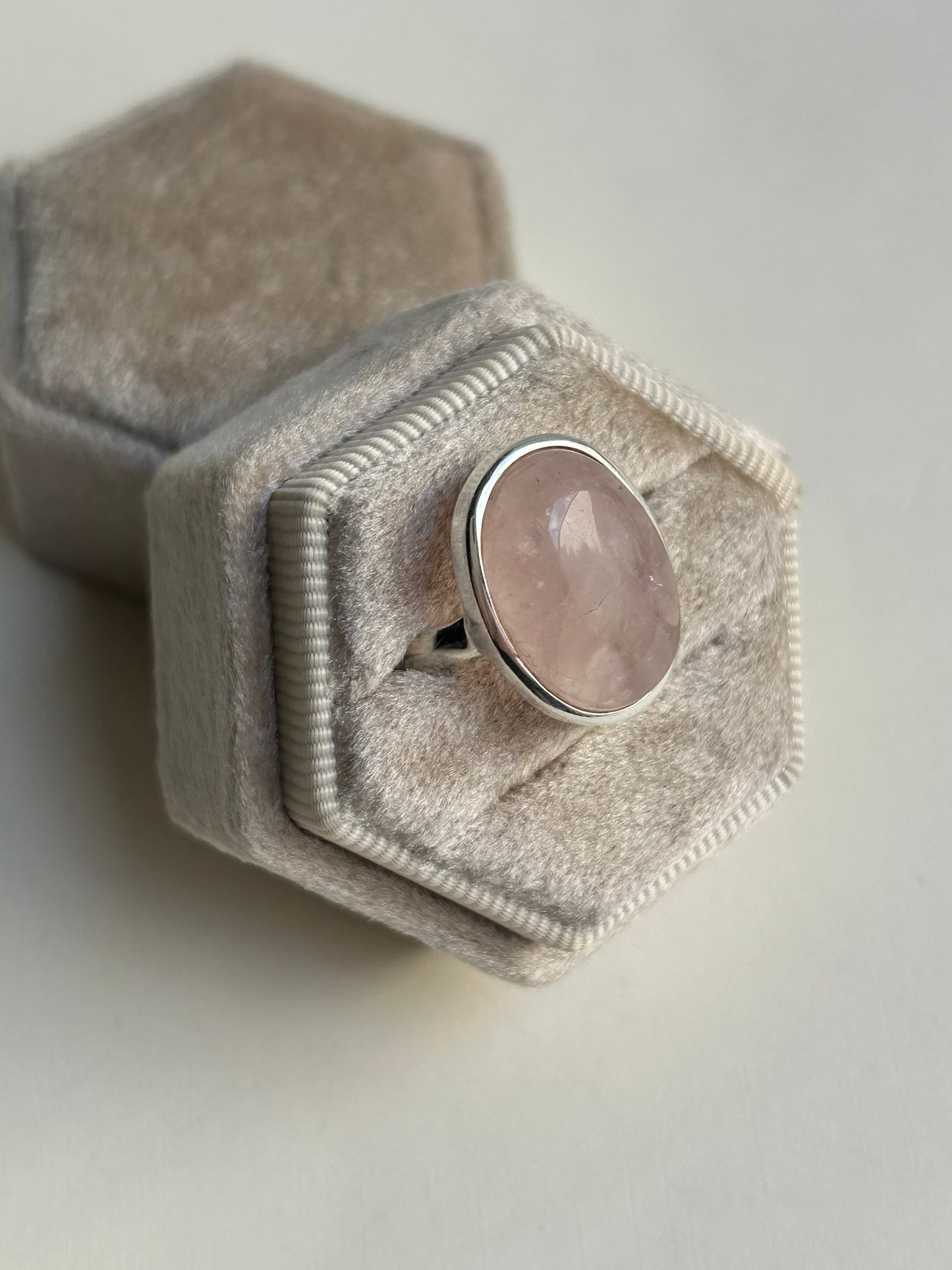 Rose Quartz Sterling Ring