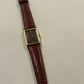 Vintage Seiko Tank Watch with Brown Grain Leather Strap (1980s)