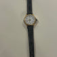 Q&Q Petite Gold-Tone Manual Watch with Black Croc Strap (80s/90s)