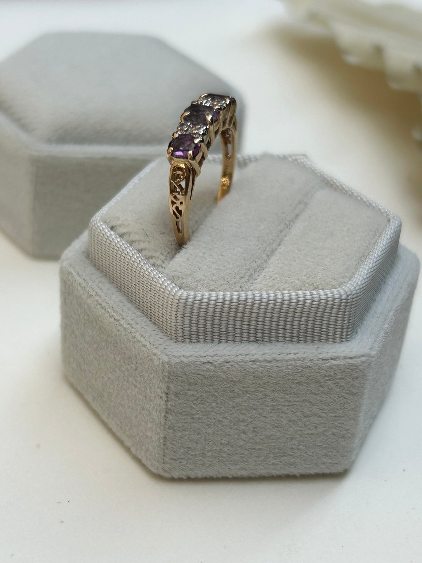 Lavender Amethyst and Diamond Ring