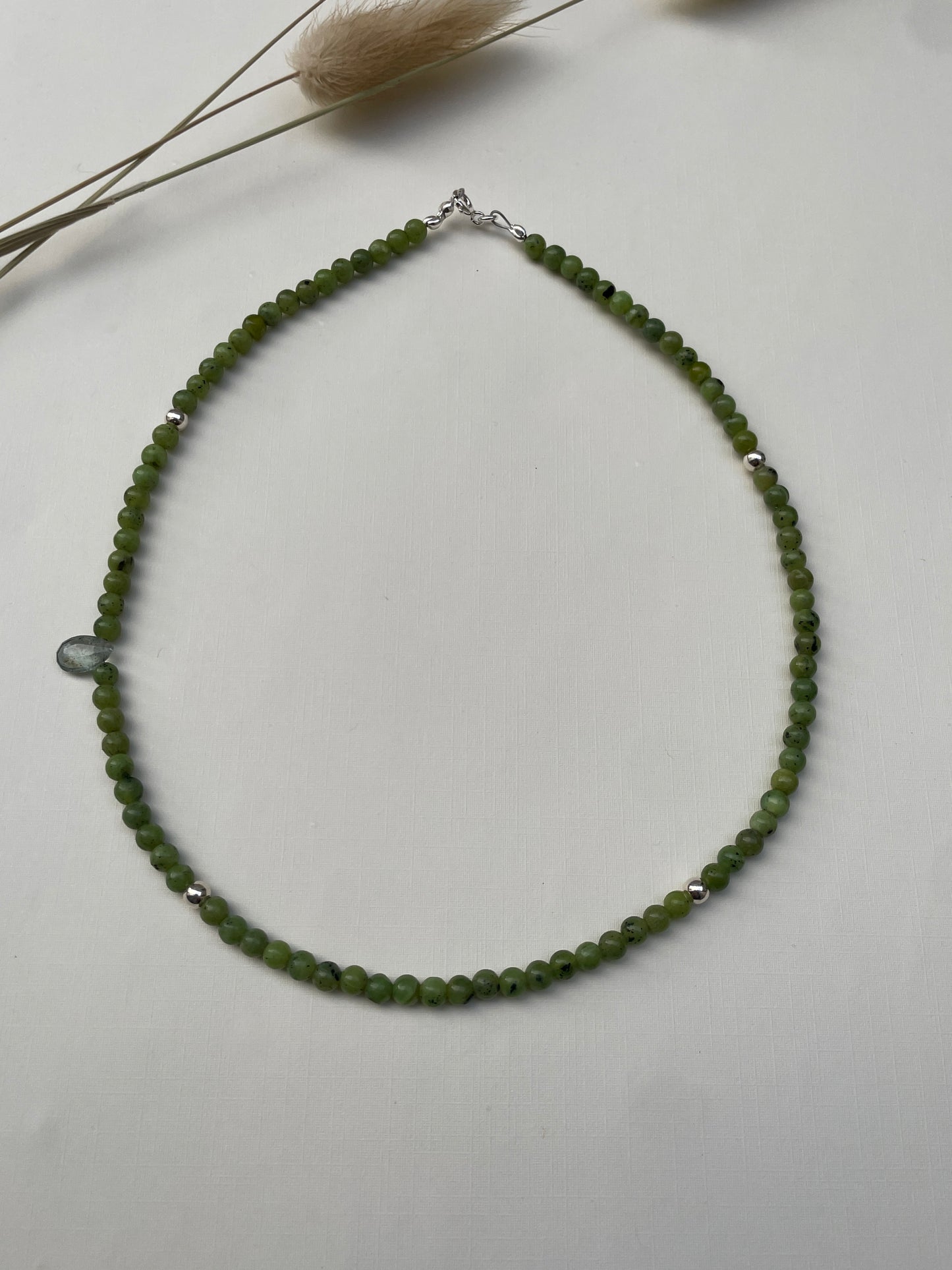 BC jade x Moss Aquamarine Beaded Necklace