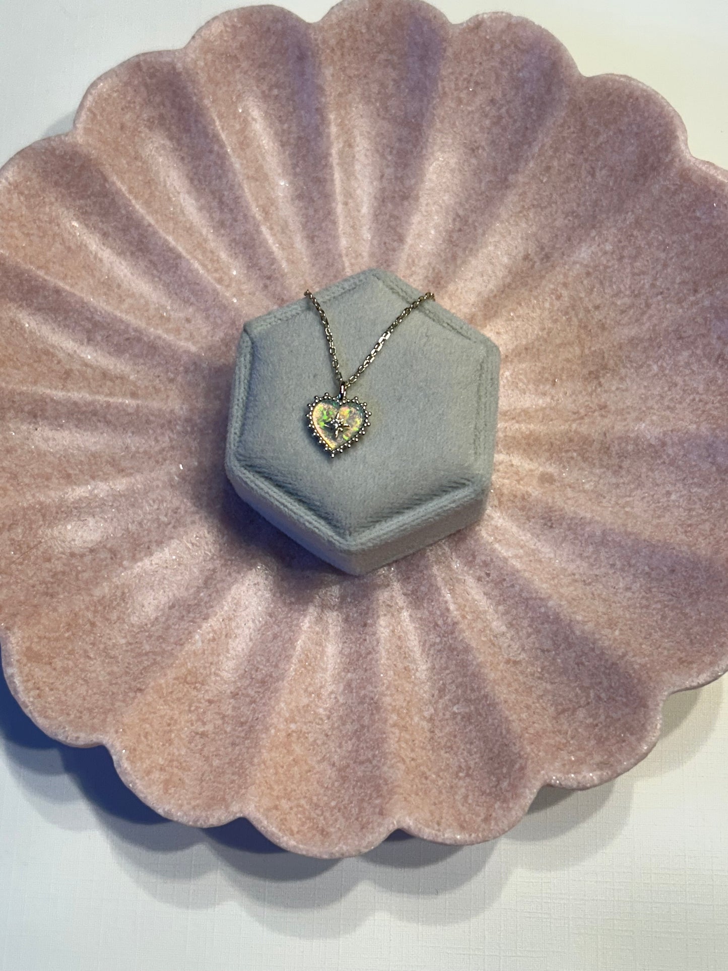 Fire Hearts Opal Neckalce