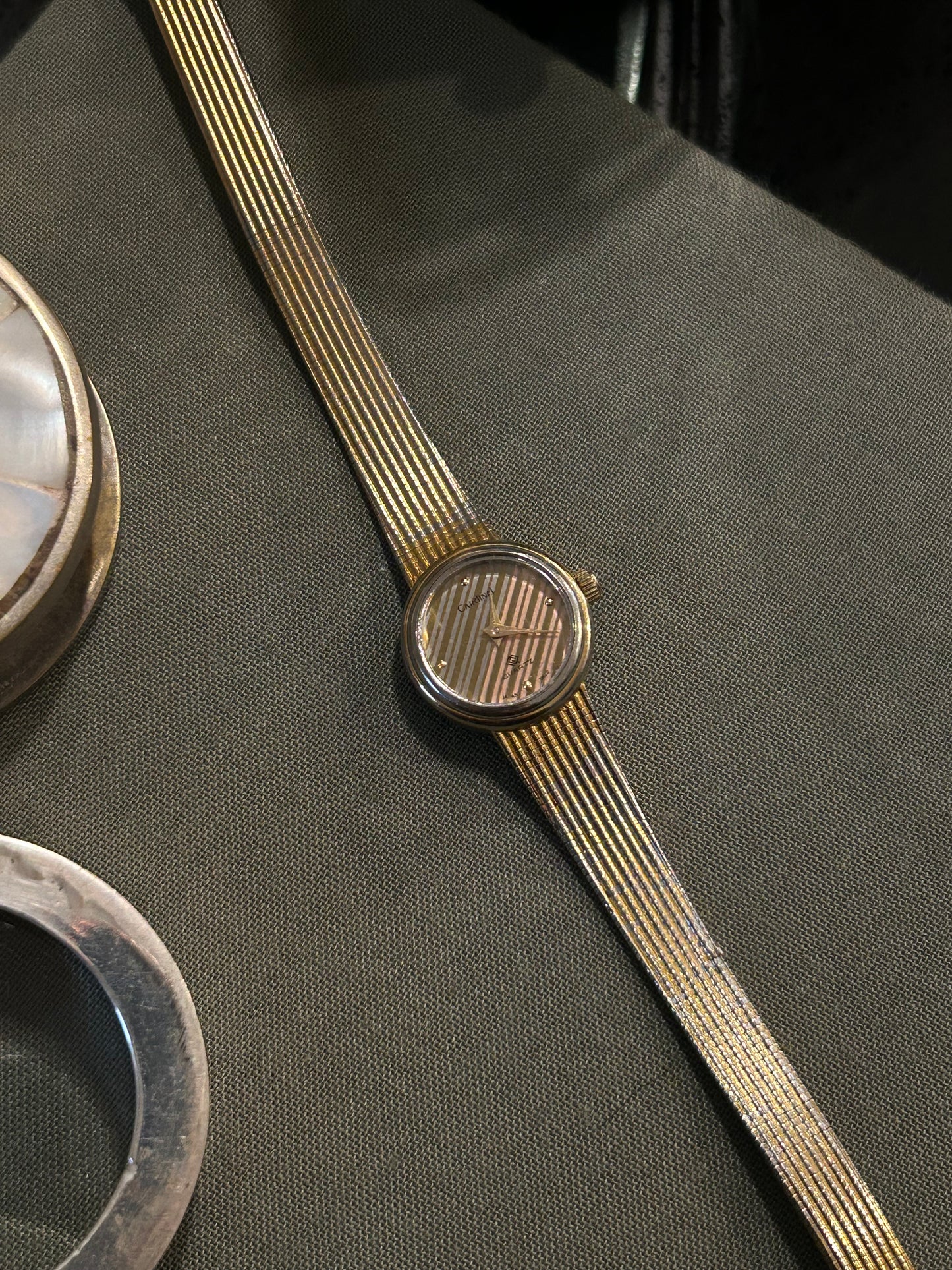 Rare Striped-Dial Cardinal Tri-Tone Watch (1980s) *Not Working*