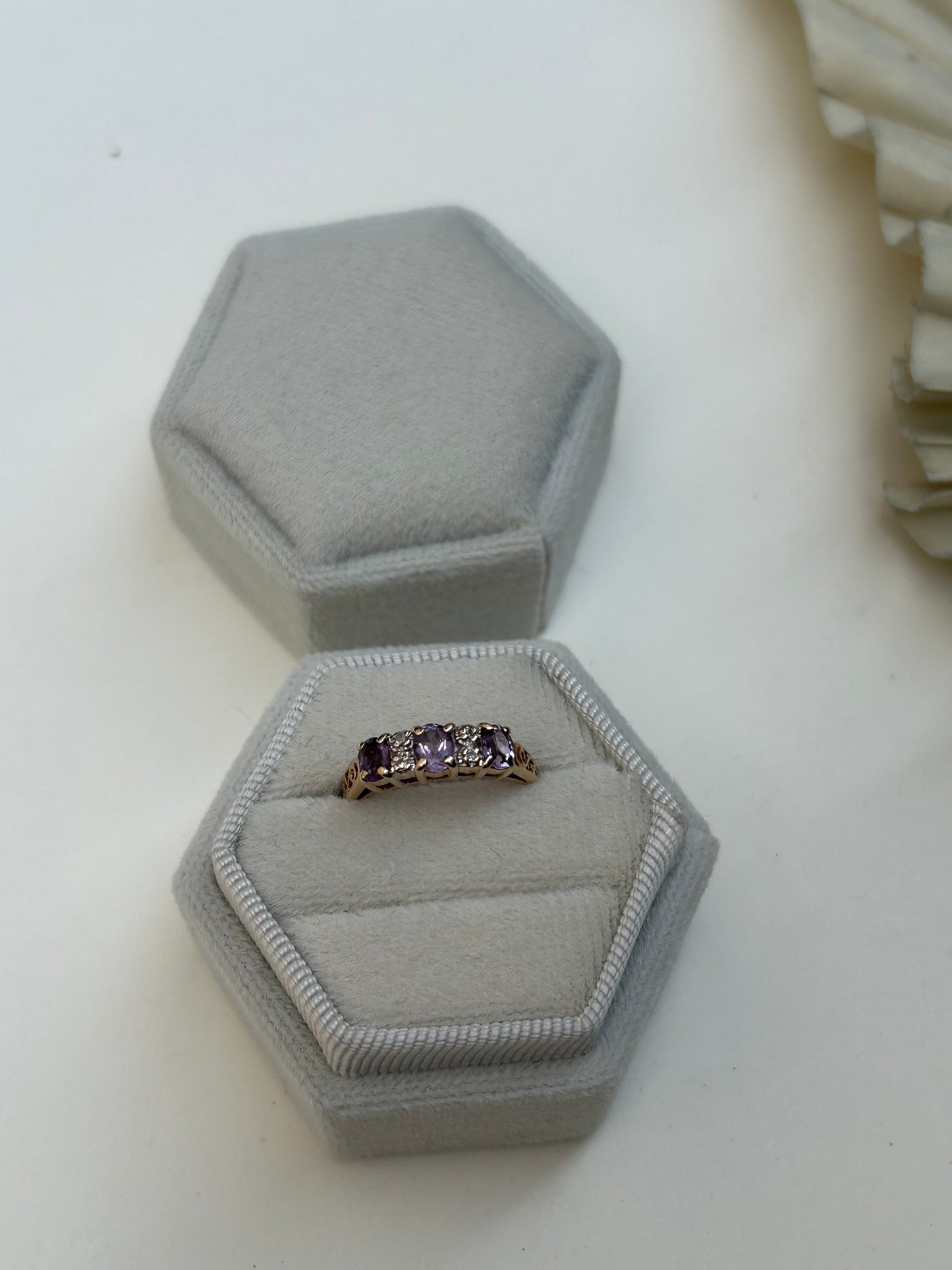 Lavender Amethyst and Diamond Ring