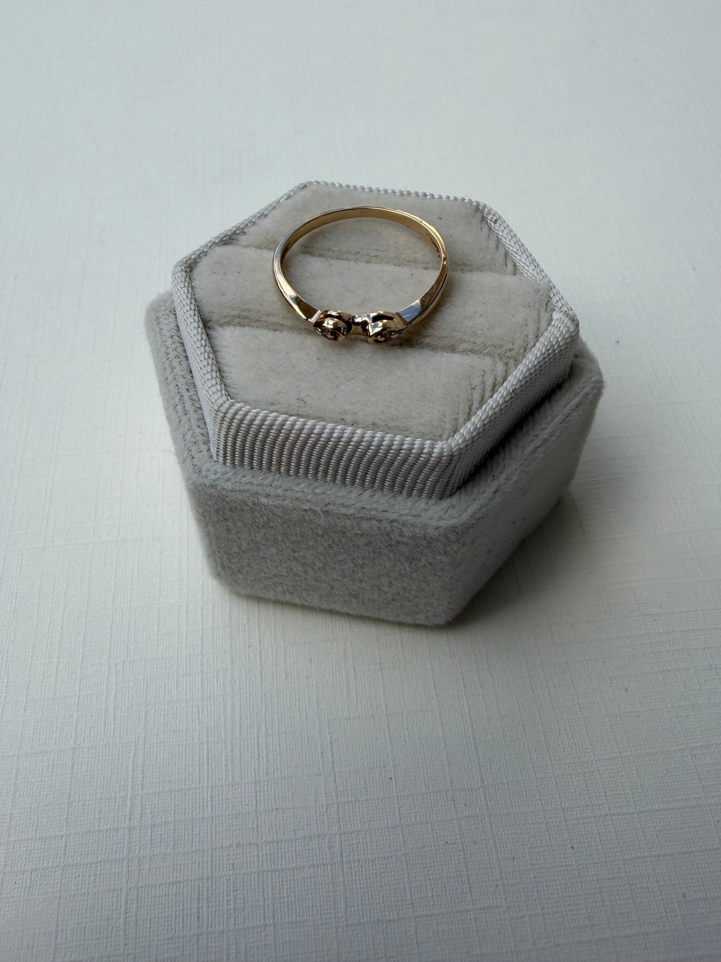Vintage 10K Diamond Petal Nesting Band