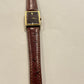 Vintage Seiko Tank Watch with Brown Grain Leather Strap (1980s)