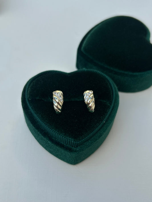 Croissant Sparkle Half Hoops