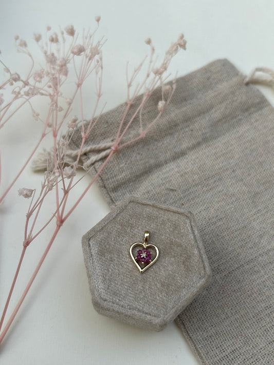 Flora Heart Vintage Pendant