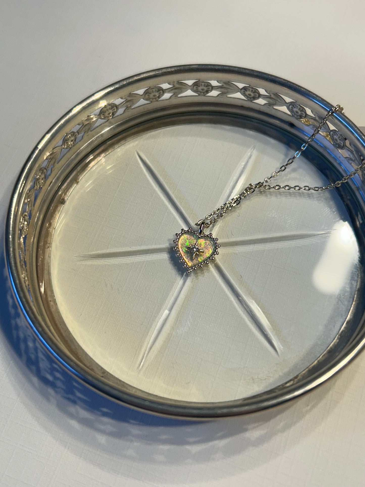 Fire Hearts Opal Neckalce