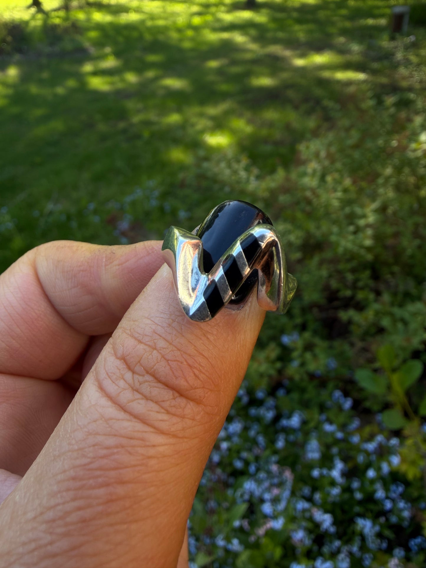 Vintage Inlay Wave Ring