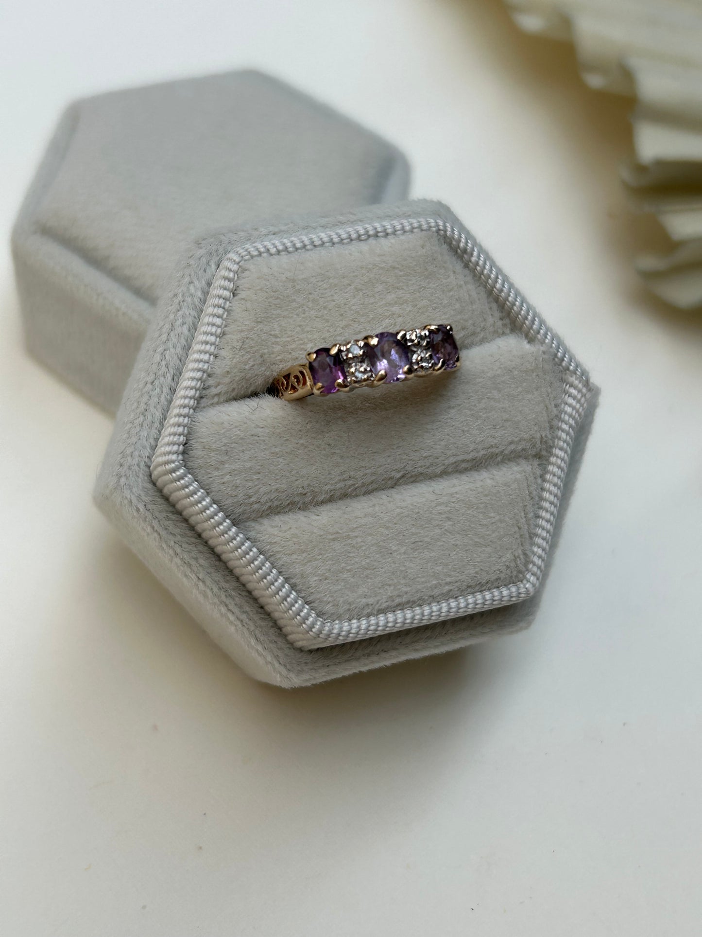 Lavender Amethyst and Diamond Ring