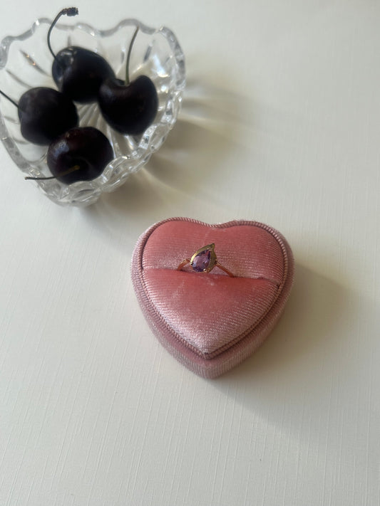 10K Pear Cut Amethyst Solitaire