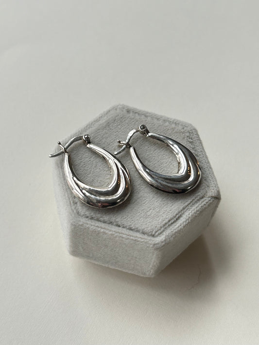 Vintage Silver Hoops