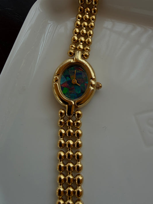 Vintage 1980's Matiko Opal Face Cocktail Watch