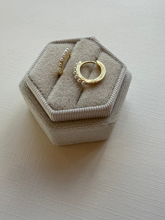 Minimalist Eternity Pearl Huggies