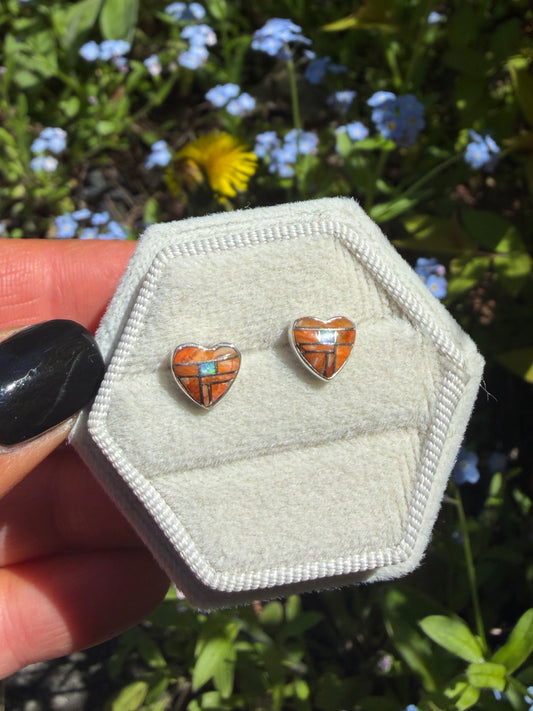 Desert Sunset Heart Studs