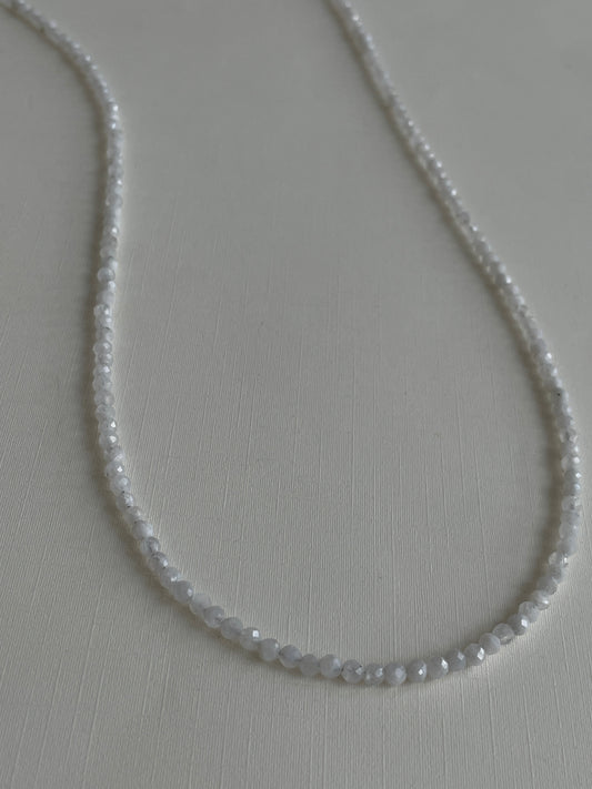 Luminescent Moostone Bead Necklace