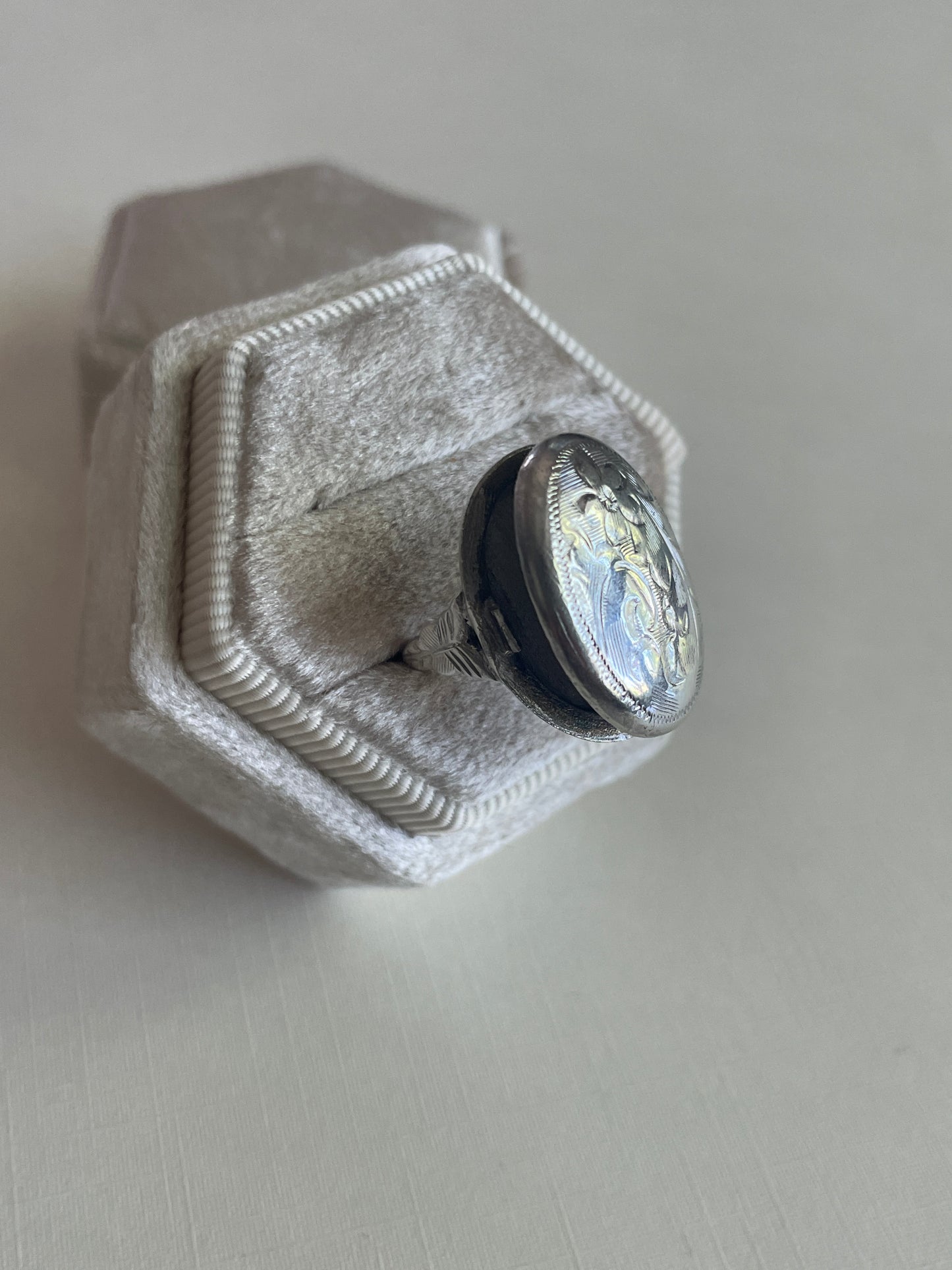 Vintage Silver Locket Ring
