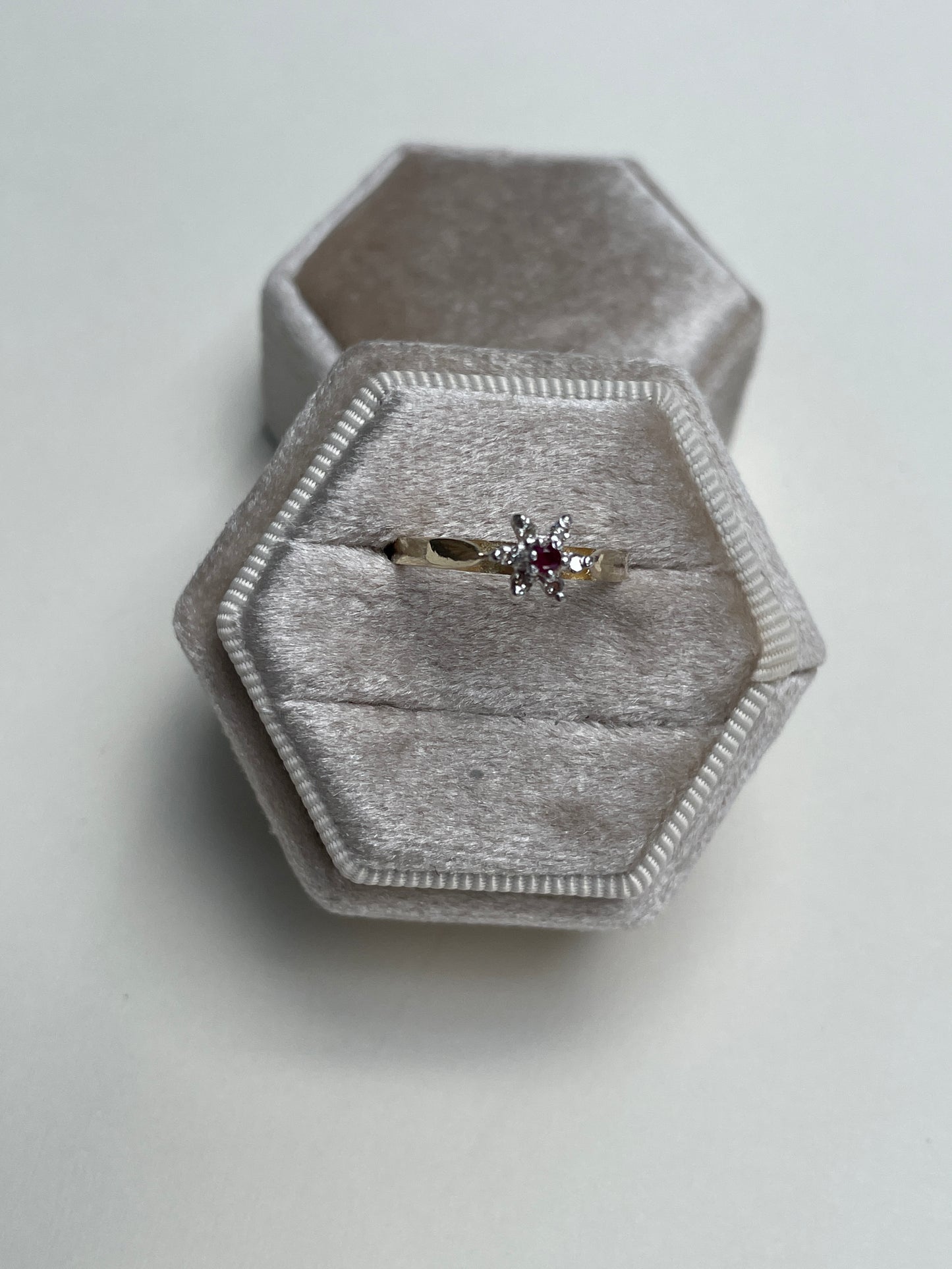 Vintage 10K Ruby & Diamond Ring