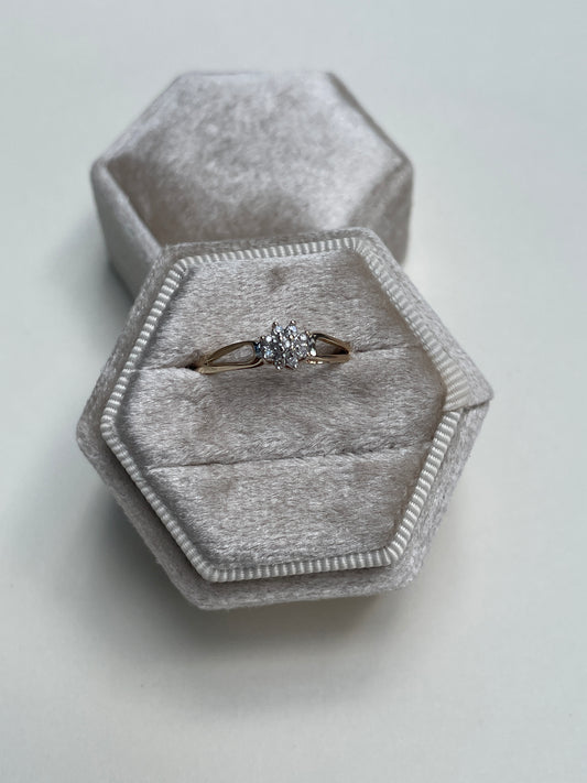 Vintage 10K Diamond Cluster Ring