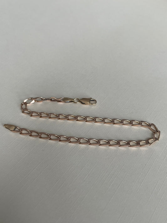 10K Vintage Flat Rectangular Curb Chain