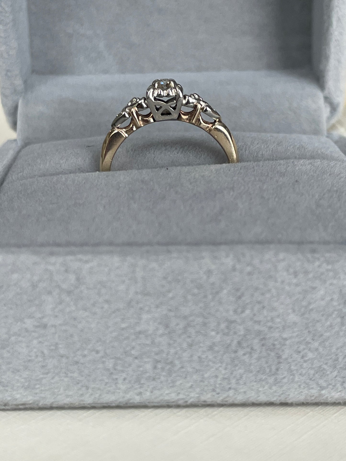 Vintage 14K Illusion Set Diamond Ring