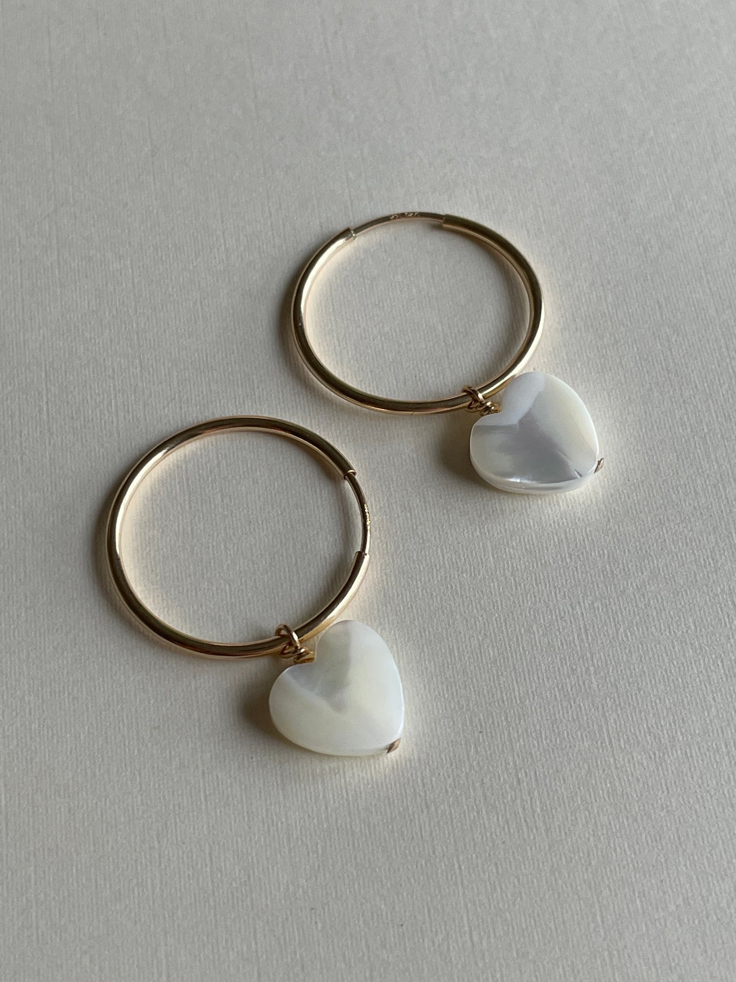 Pearlescent Heart Charmed Hoops
