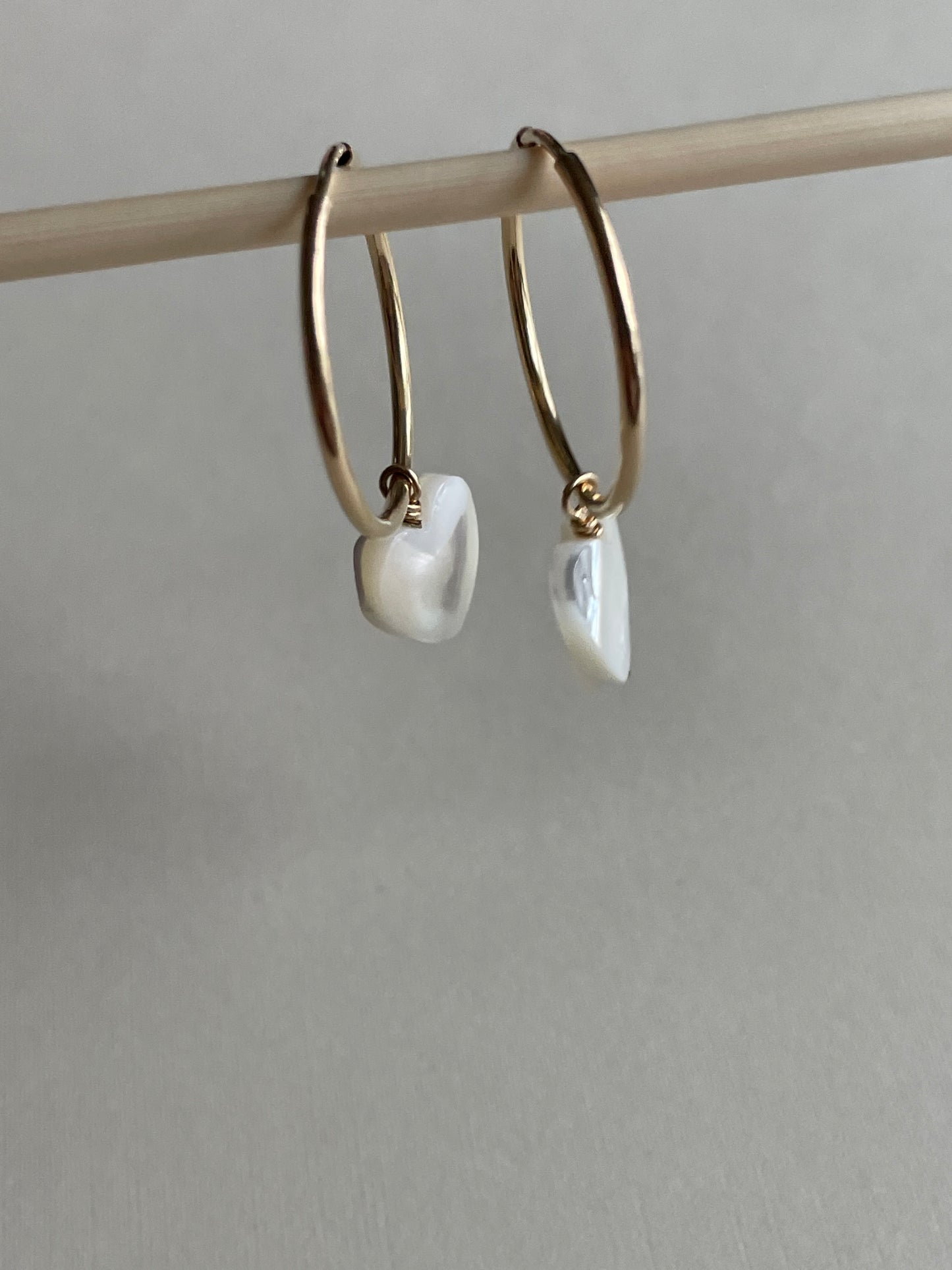 Pearlescent Heart Charmed Hoops