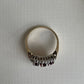 Vintage 10K Garnet & Diamond Triple Stone Band