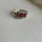 Vintage 10K Garnet & Diamond Triple Stone Band