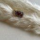 Vintage 10K Garnet & Diamond Triple Stone Band