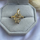 Vintage 10K Diamond Cut Serpent Ring