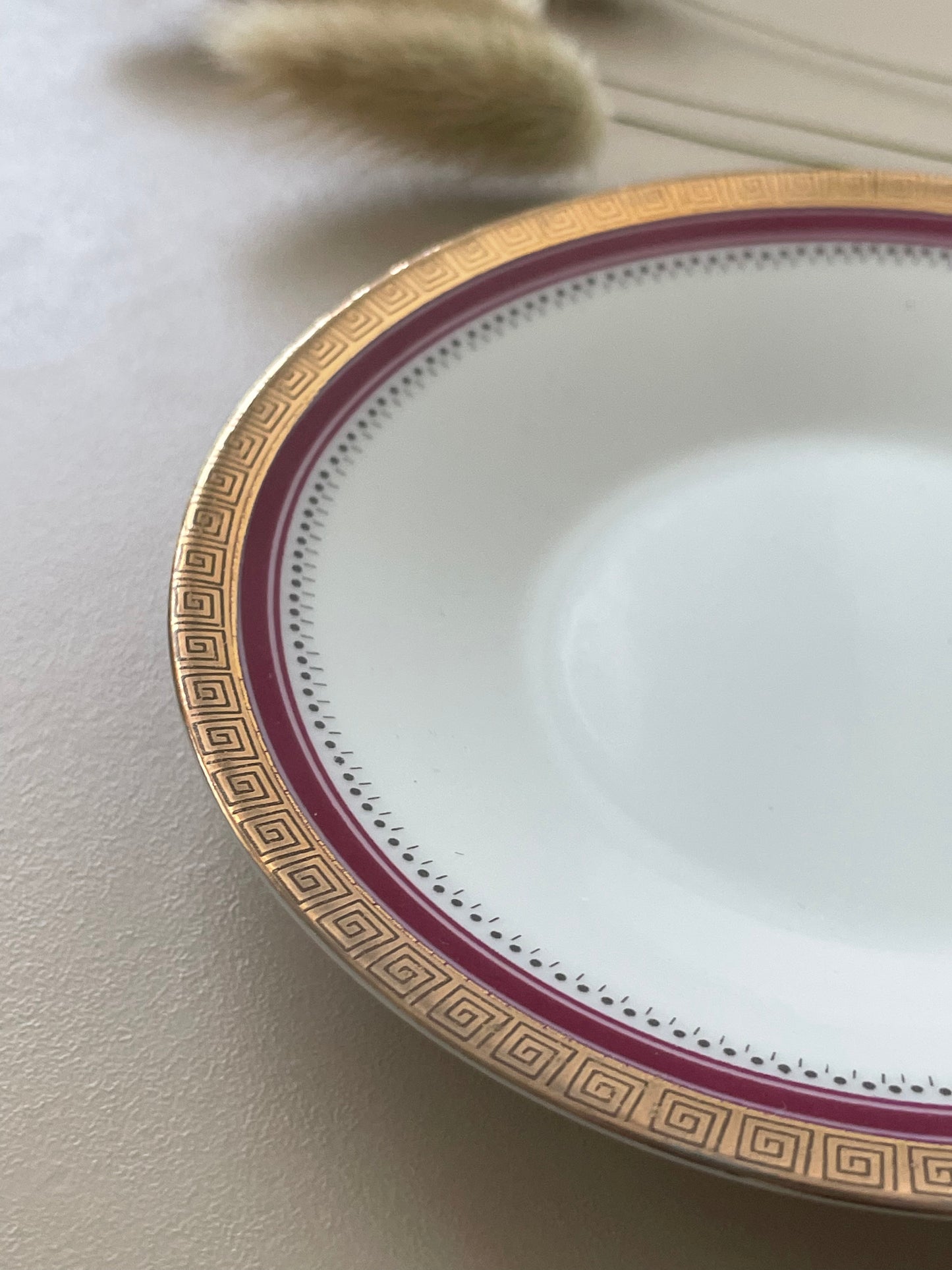Pink And Gold Edged Saucer Dish