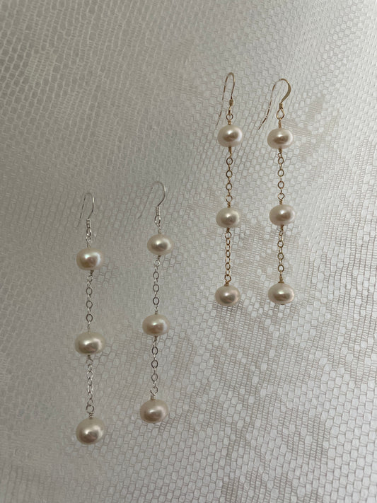 Triple Threat Pearl Dangles
