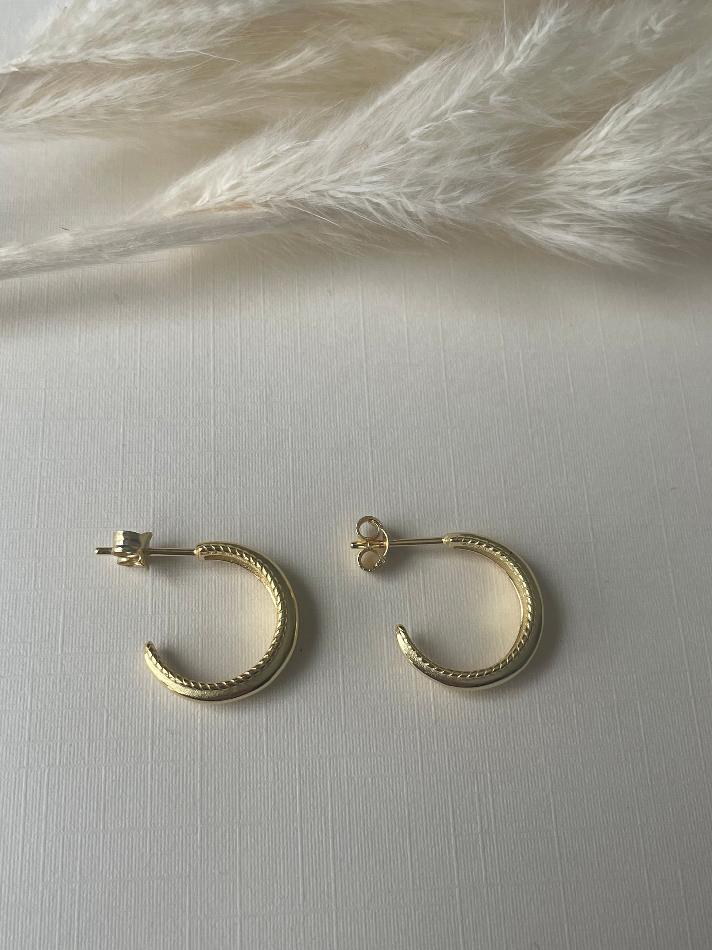 Milgrain Half Hoops