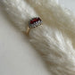 Vintage 10K Garnet & Diamond Triple Stone Band
