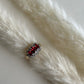 Vintage 10K Garnet & Diamond Triple Stone Band